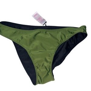 No Boundaries Olive Green Bikini Bottom Reversible‎ Swimsuit Medium M